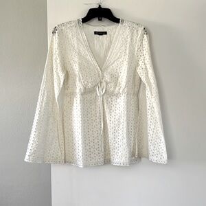 International Concepts White Eyelet Top